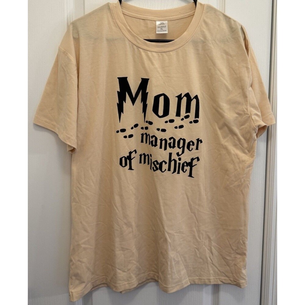 MOM Manager of Mischief T-Shirt Size XL 100% Cotton One Nice Clothse Harry